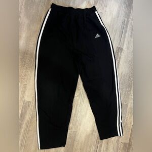 MENS Y2K BAGGY ADIDAS SWEATPANTS SIZE XL black WITH WHITE STRIPES/ Comfy/ Vtg